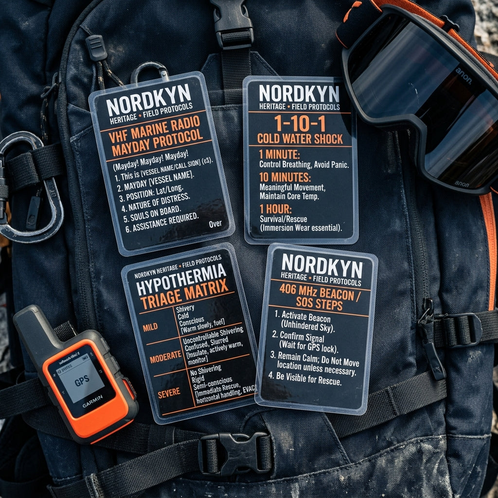 Printable Emergency Distress Pocket Cards - VHF Radio Channels, Cold Shock Response & Hypothermia Triage